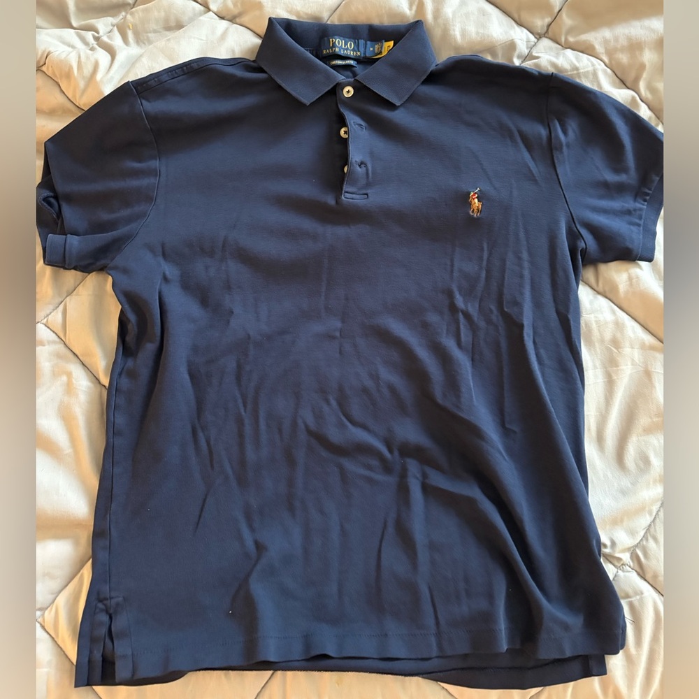 Polo by Ralph Lauren Dark Blue Custom Slim Fit Shirt